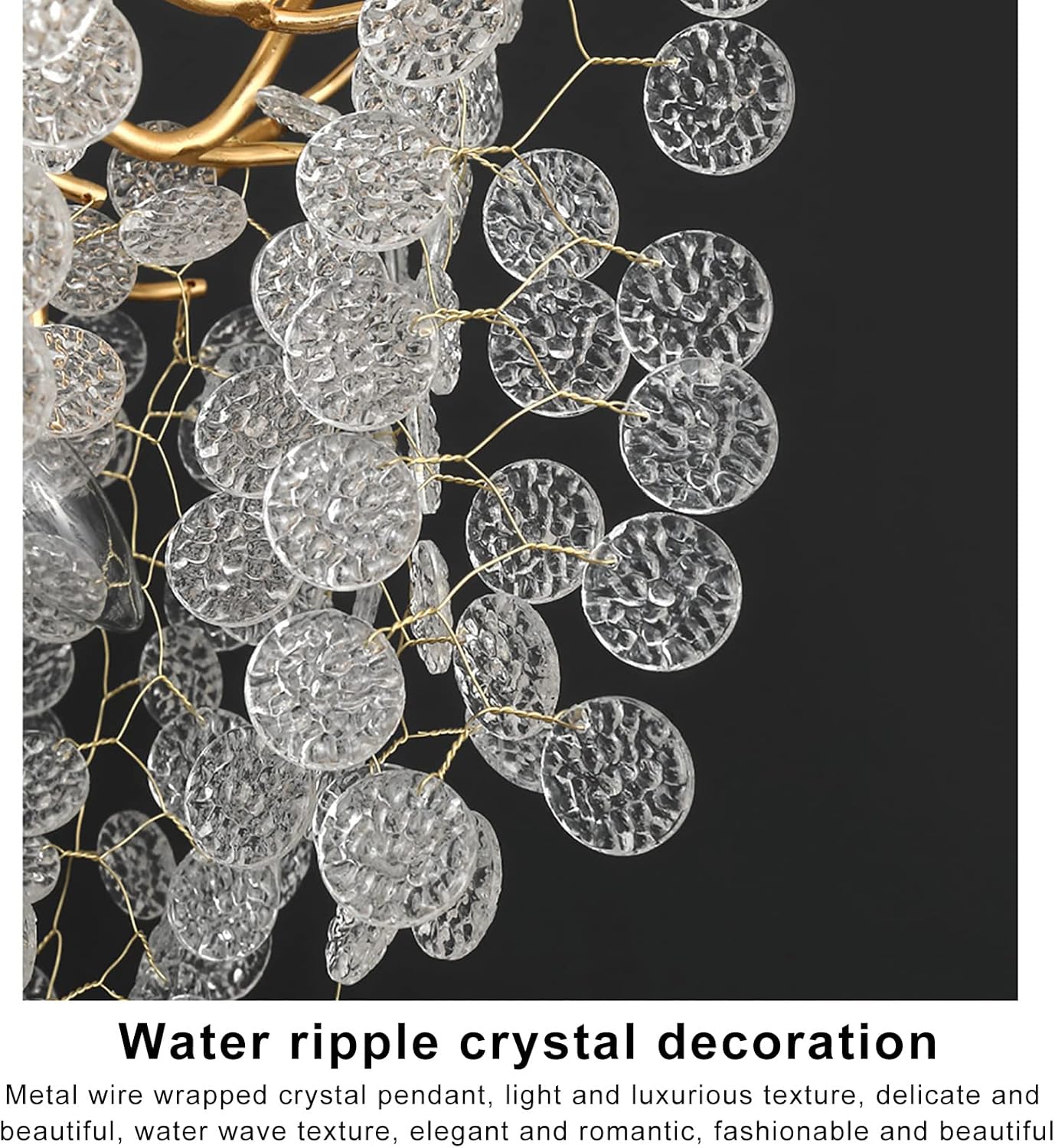 Lustre traditionnel 120cm en doré et Feuille blanche en verre cristal pour salon marocain - Light Deco