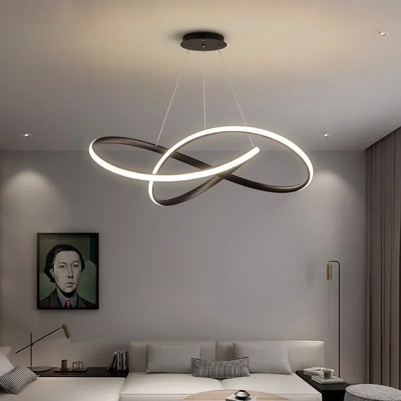 Suspension Infinie en noir à Led