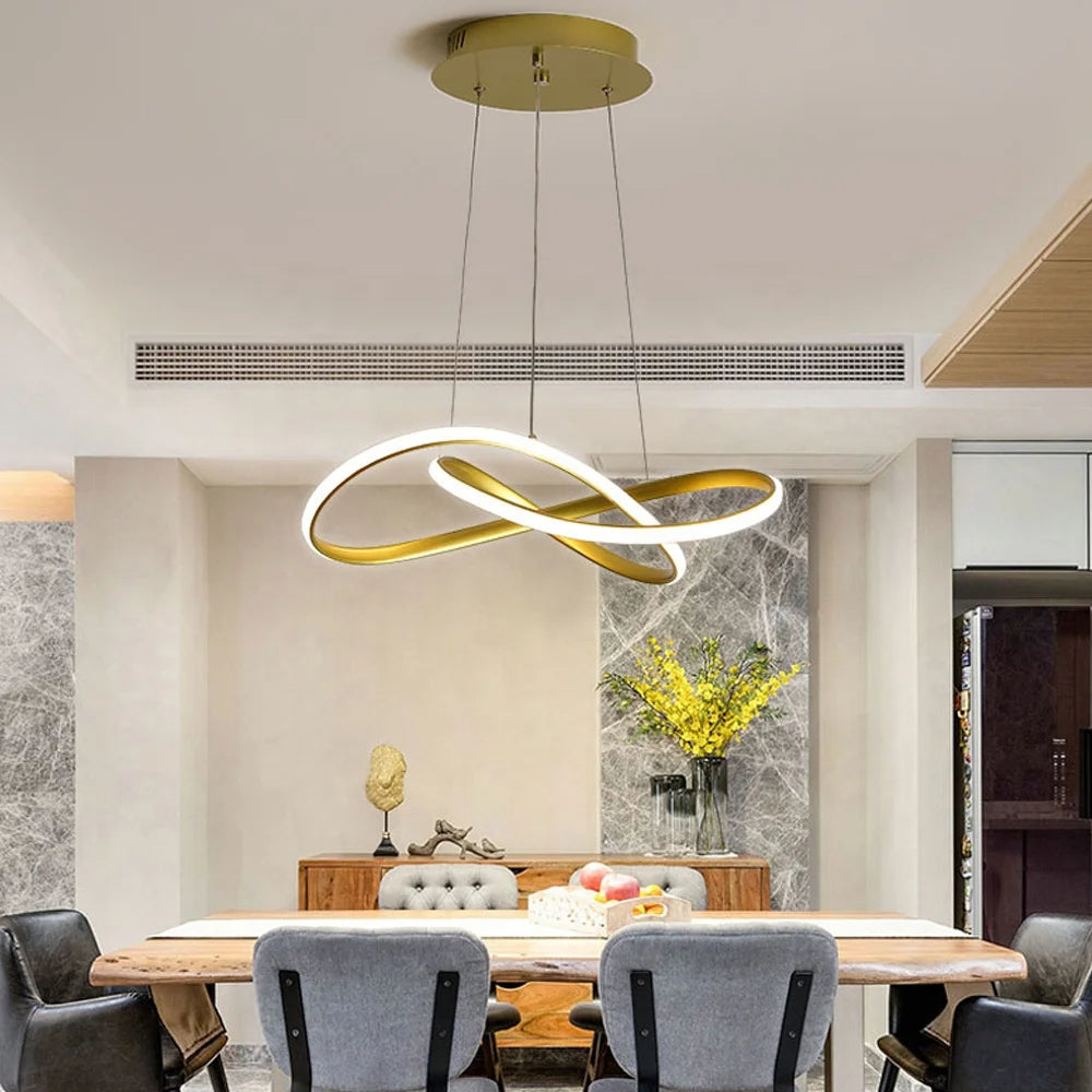Suspension LED Infinie dorée ou noire - Light Deco