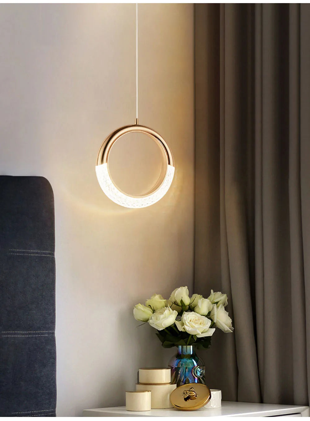 Suspension Croissant & Lune Rose Gold - Light Deco