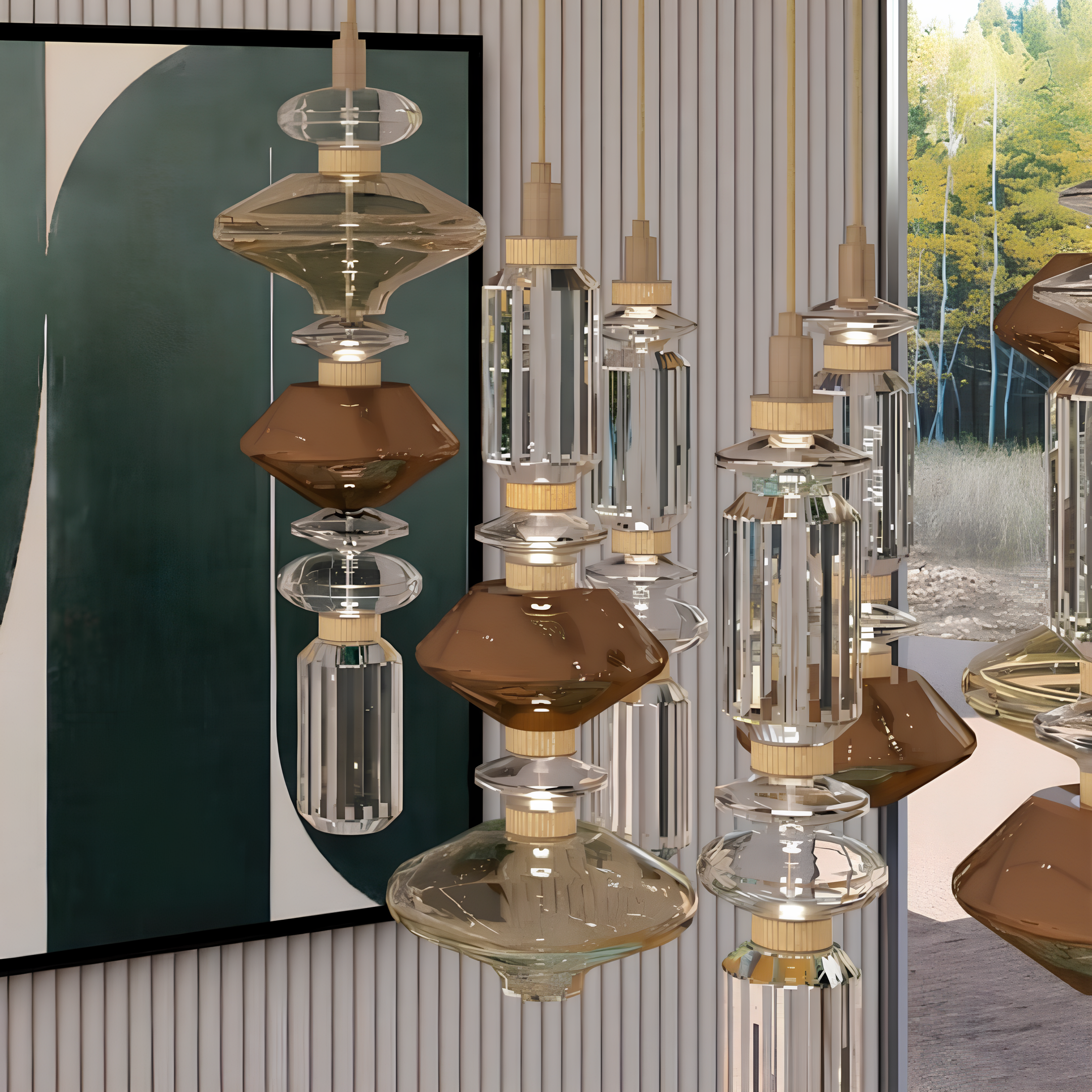 Suspension Letty en verre soufflé décorative au design moderne