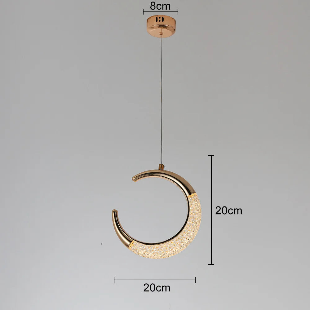 Suspension Croissant & Lune Rose Gold - Light Deco