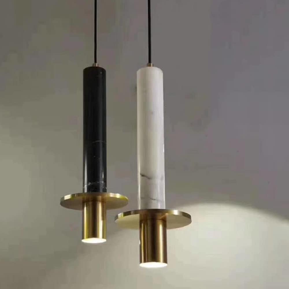 Suspension Chicky Blanche en marbre naturel lisse