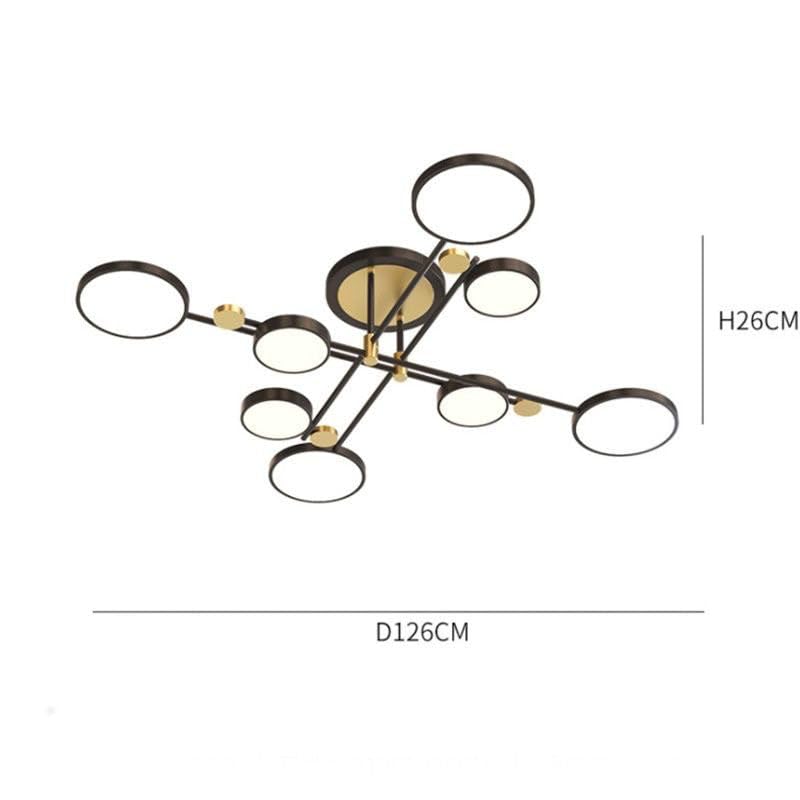 Plafonnier à 8 lampes Led au style moderne contemporain
