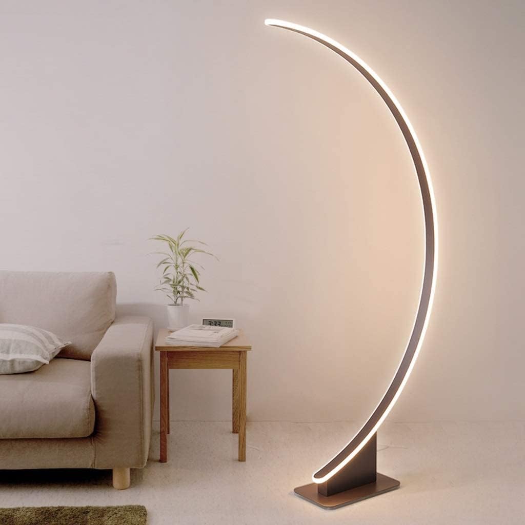Lampadaire Curve demi cercle en noir à Led