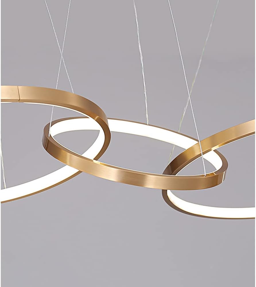 Lustre Active longiligne 4 cercles en doré - Light Deco