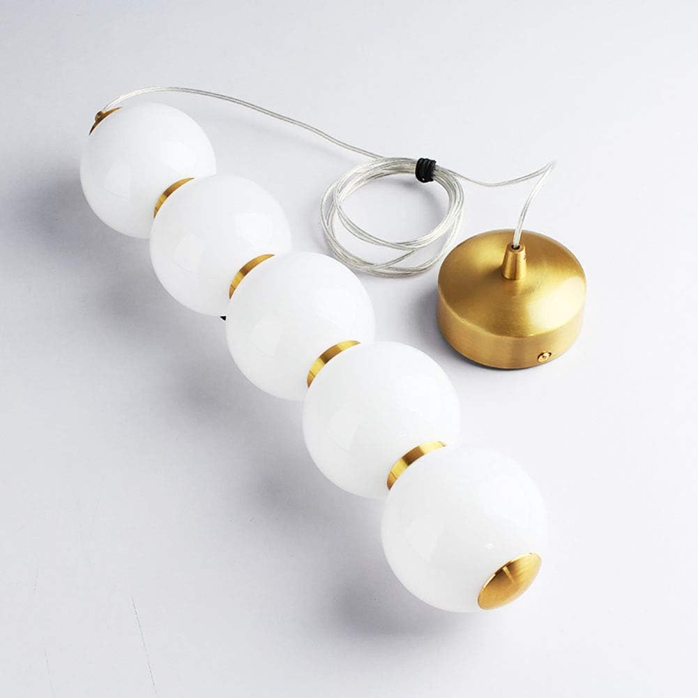 Suspension Multi boules blanches et motif doré - Light Deco