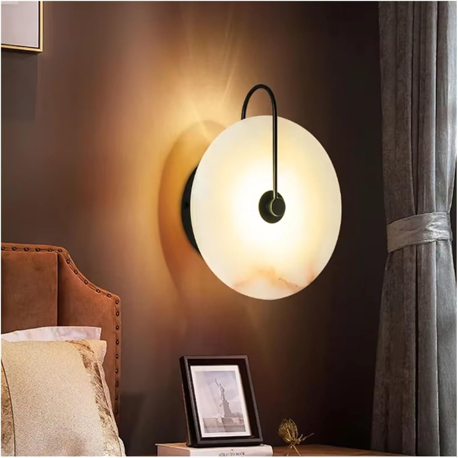 Applique murale moderne ronde en marbre naturel