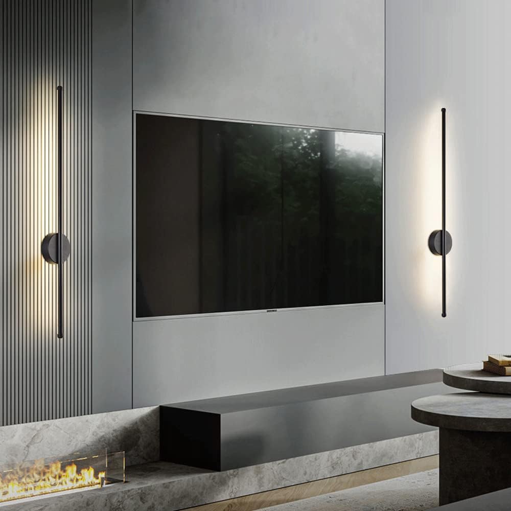 Applique murale noire simple longiligne