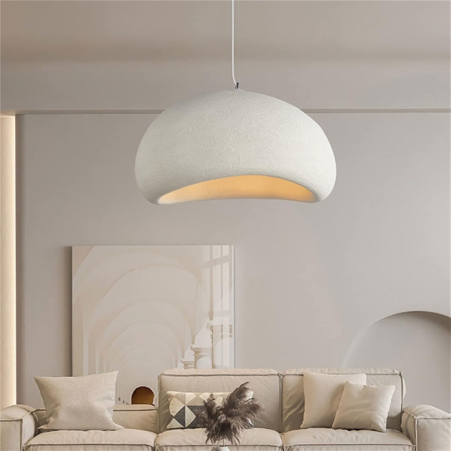 Suspension Wabi blanche moderne en résine de céramique renforcée - Light Deco