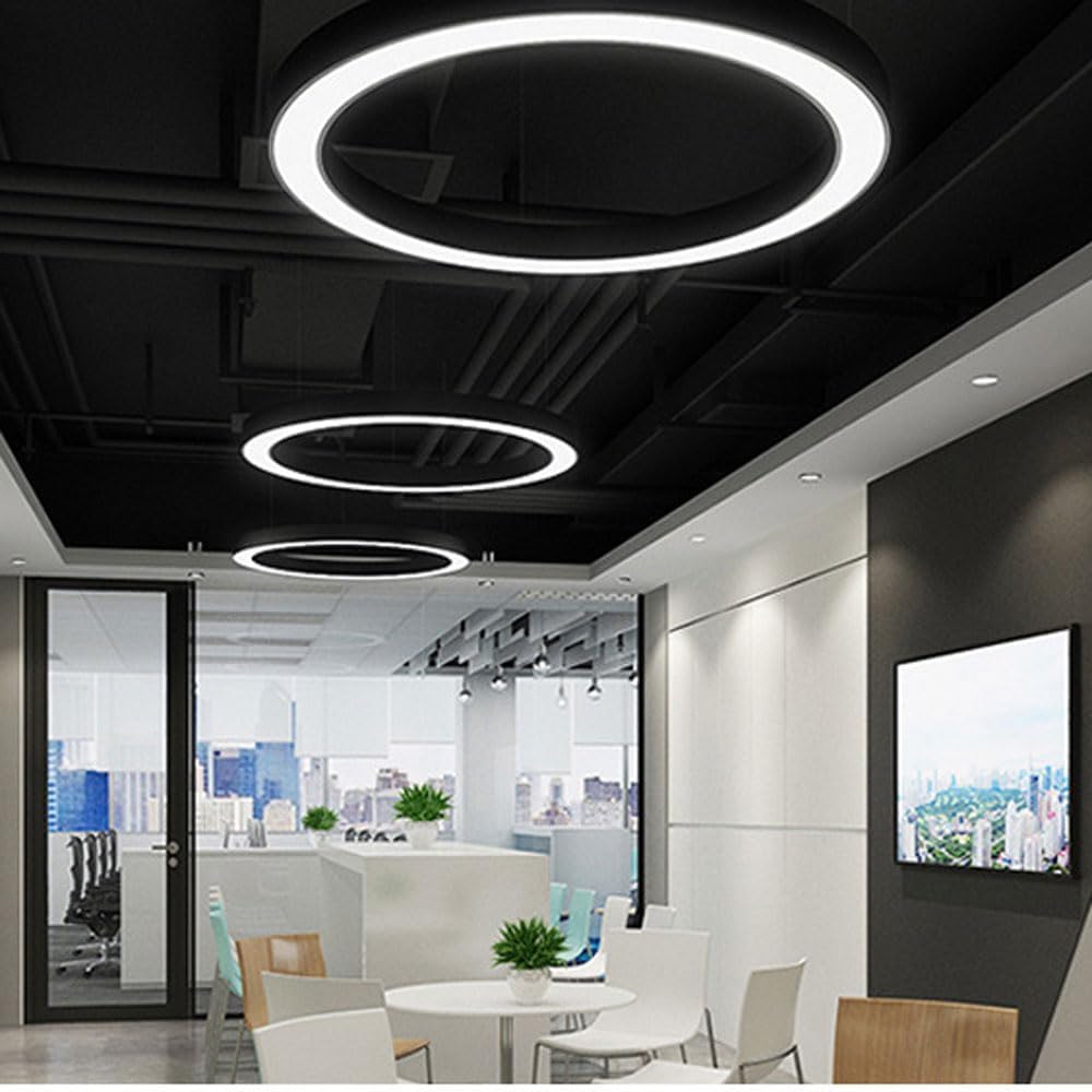 Suspension Cercle noir industriel moderne