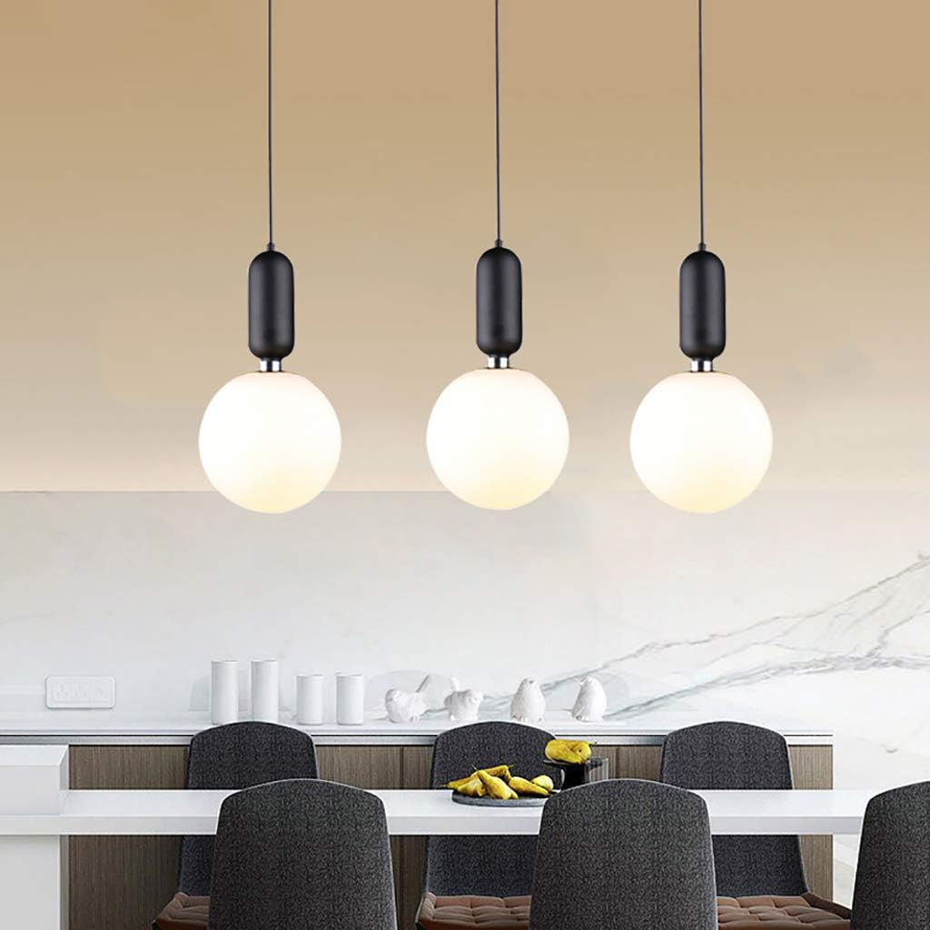 Suspension Luminaire Calcite noire avec boule blanche Maroc - Light Deco