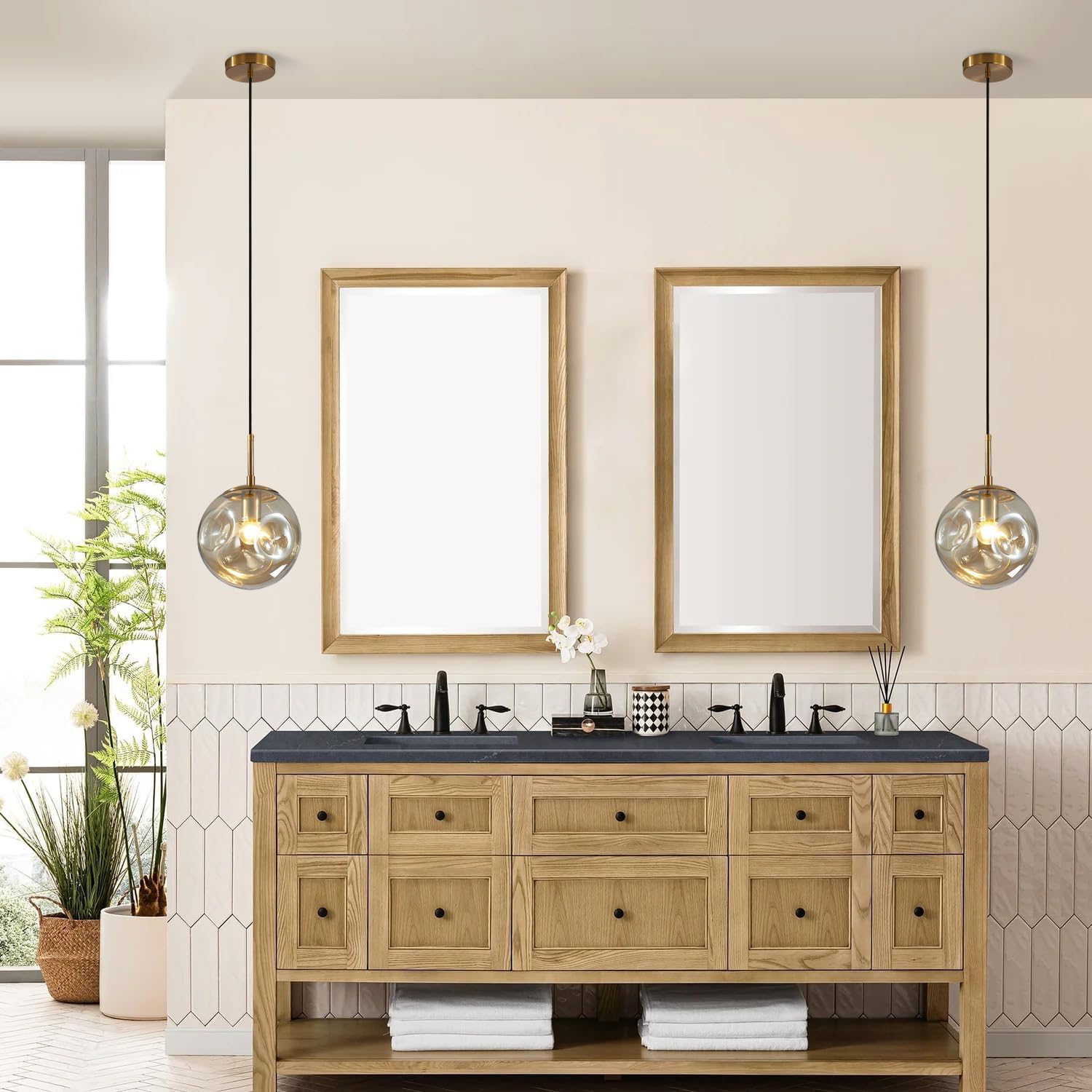 Suspension en Verre champagne