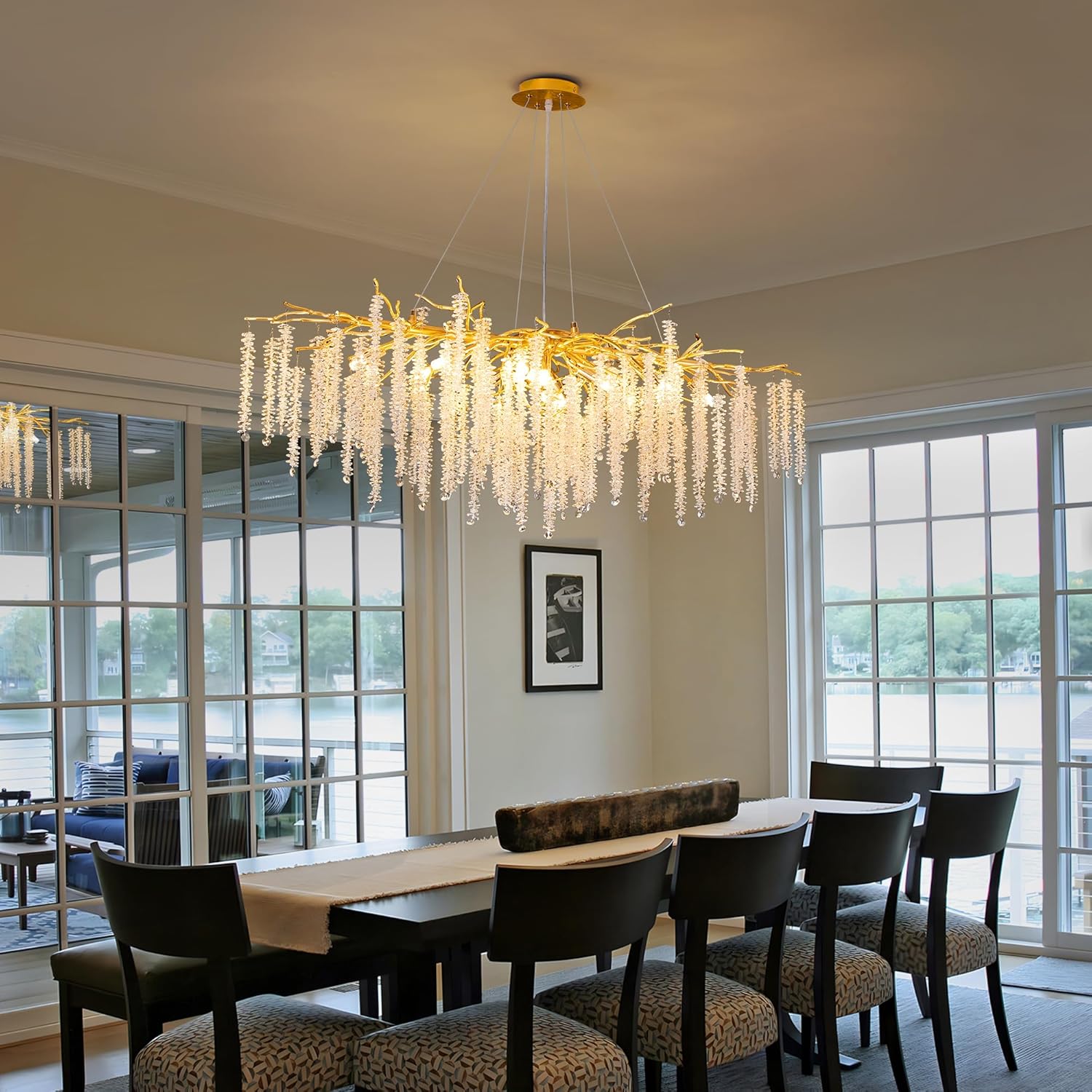 Lustre traditionnel Diams en verre cristallin pour salon marocain