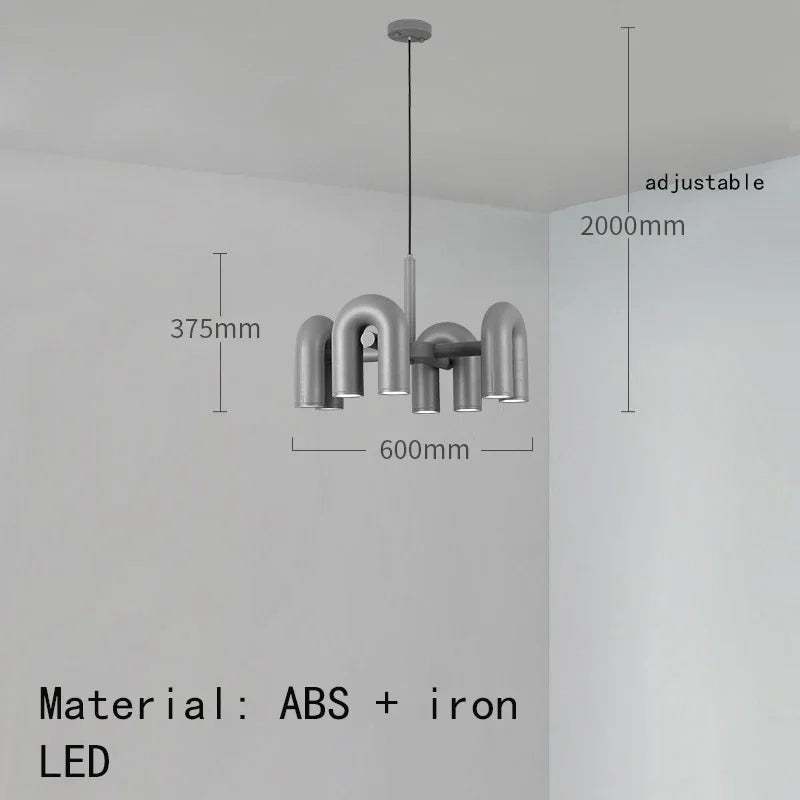 Lustre Cirkus 4 branches au design moderne architectural tubulaire