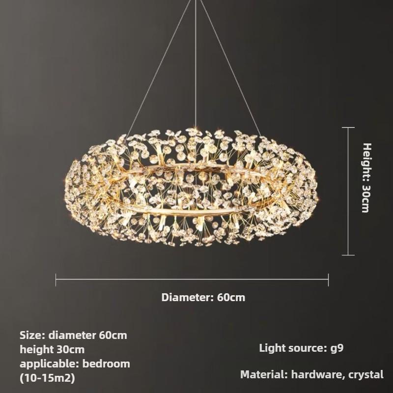 Lustre Safran à cristaux pour salon moderne