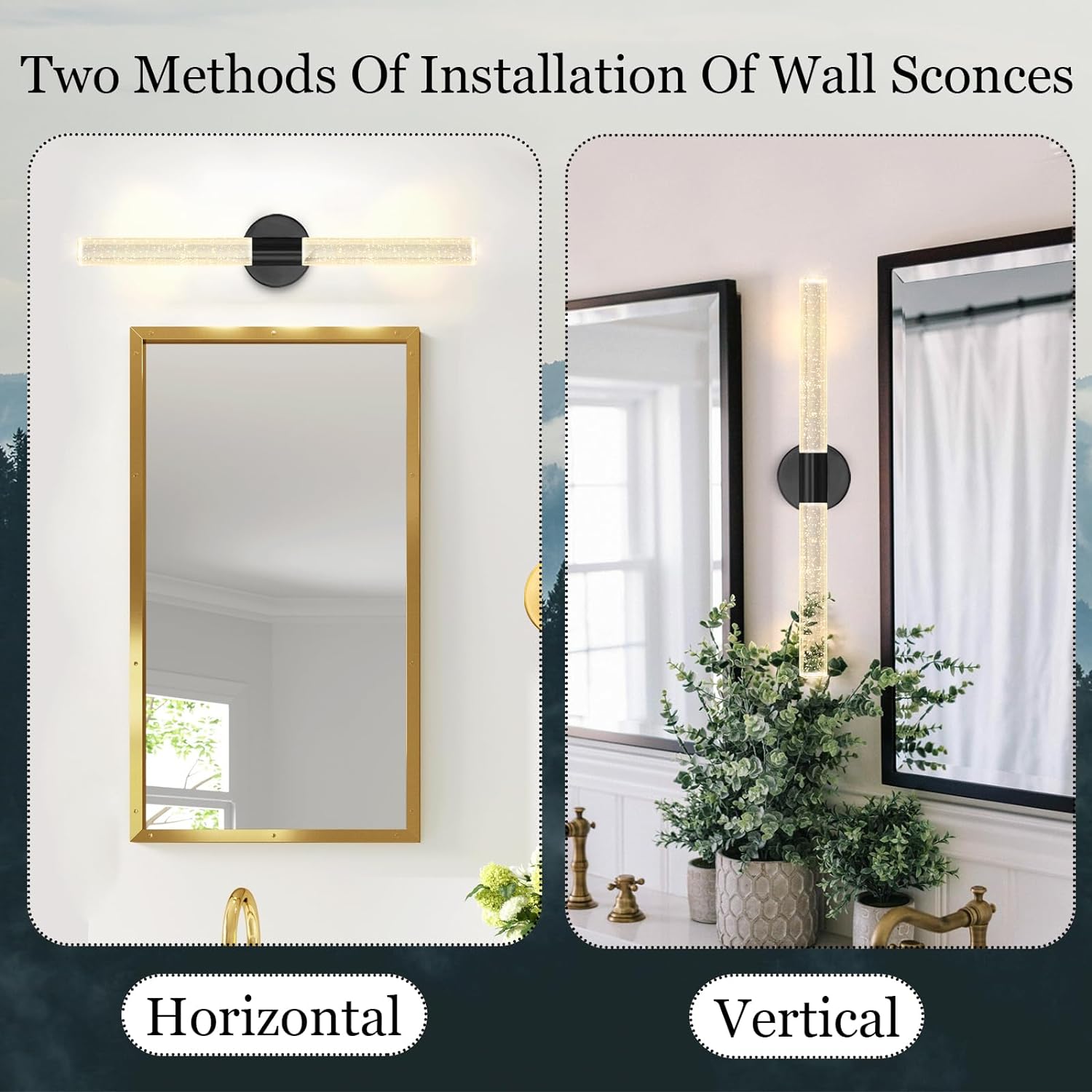 Applique murale noire et verre moucheté - Light Deco