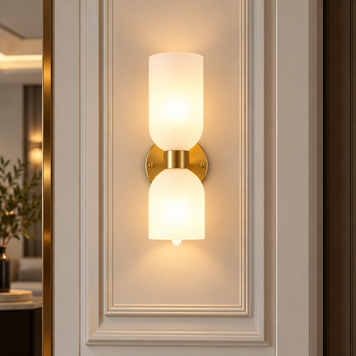 Applique murale Bokal en verre opalin