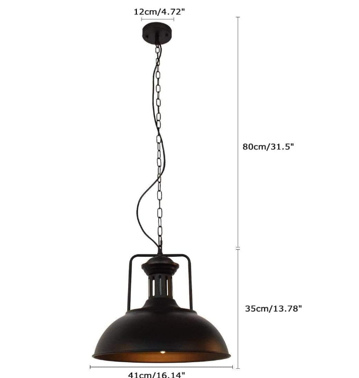Suspension Noire pour ilot de cuisine au style industriel