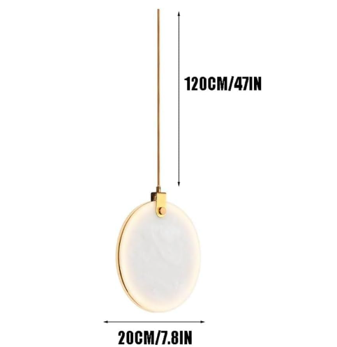 Suspension ronde à effet Marbre blanc - Light Deco