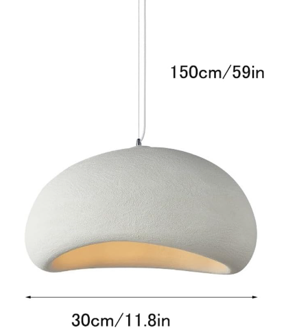 Suspension Wabi blanche moderne en résine de céramique renforcée - Light Deco