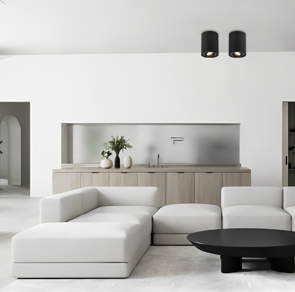 Spot apparent noire intérieur et extérieur GU10