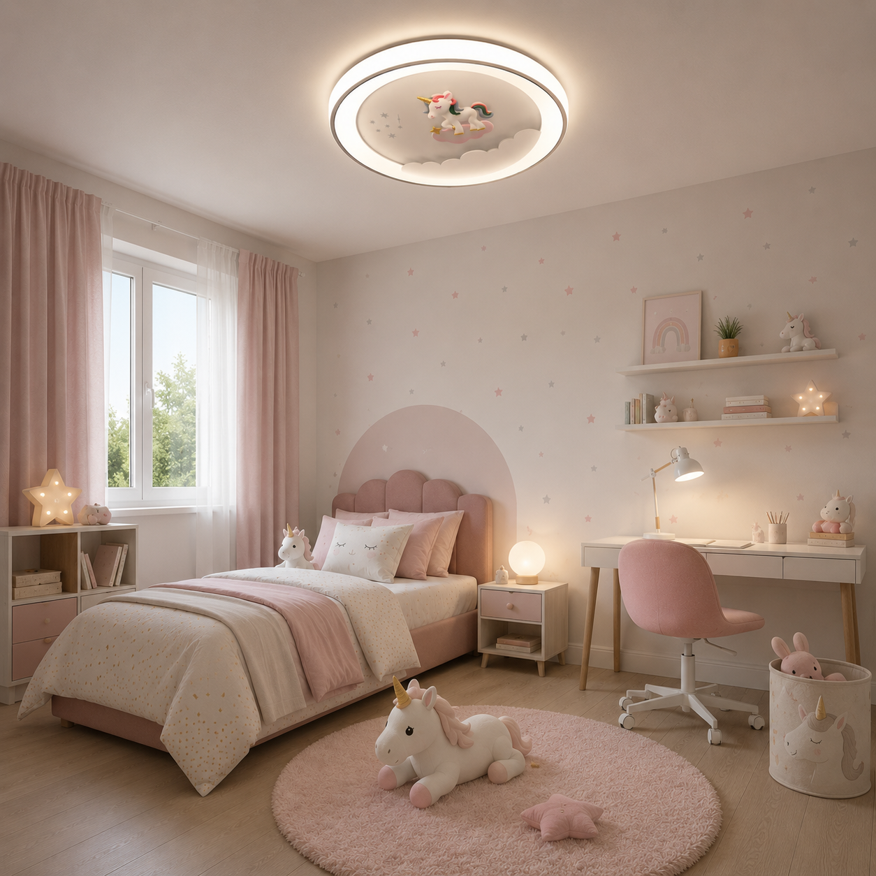 Plafonnier Décoratif Licorne pour Chambre Enfant Fille