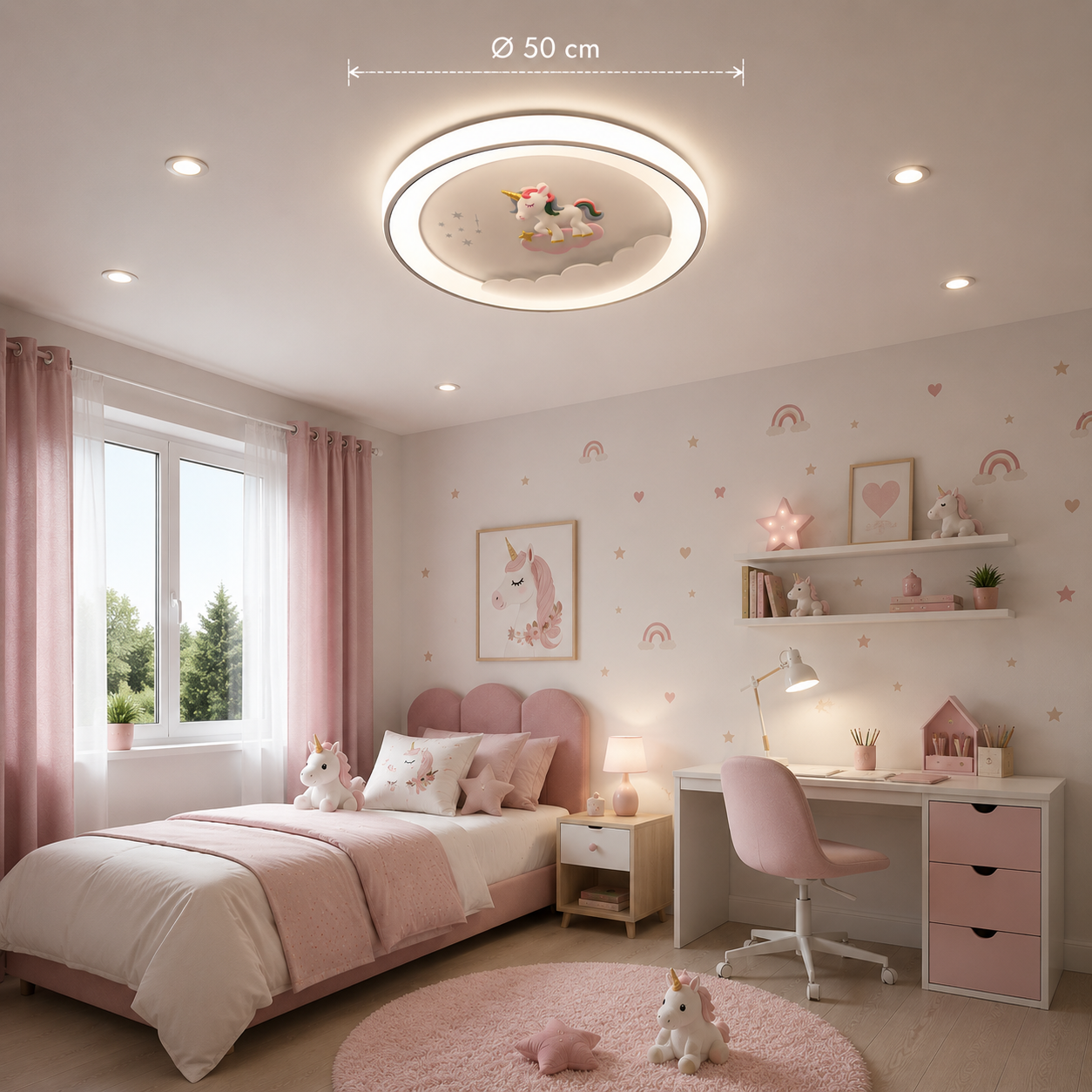 Plafonnier Décoratif Licorne pour Chambre Enfant Fille