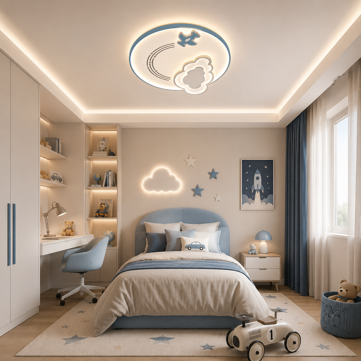 Plafonnier Décoratif Avion pour Chambre Enfant Garçon