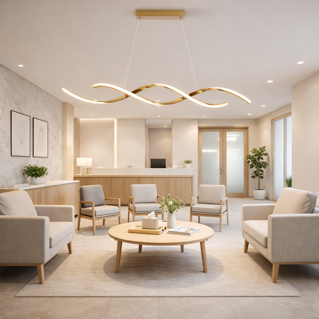 Lustre créatif moderne longiligne rose gold