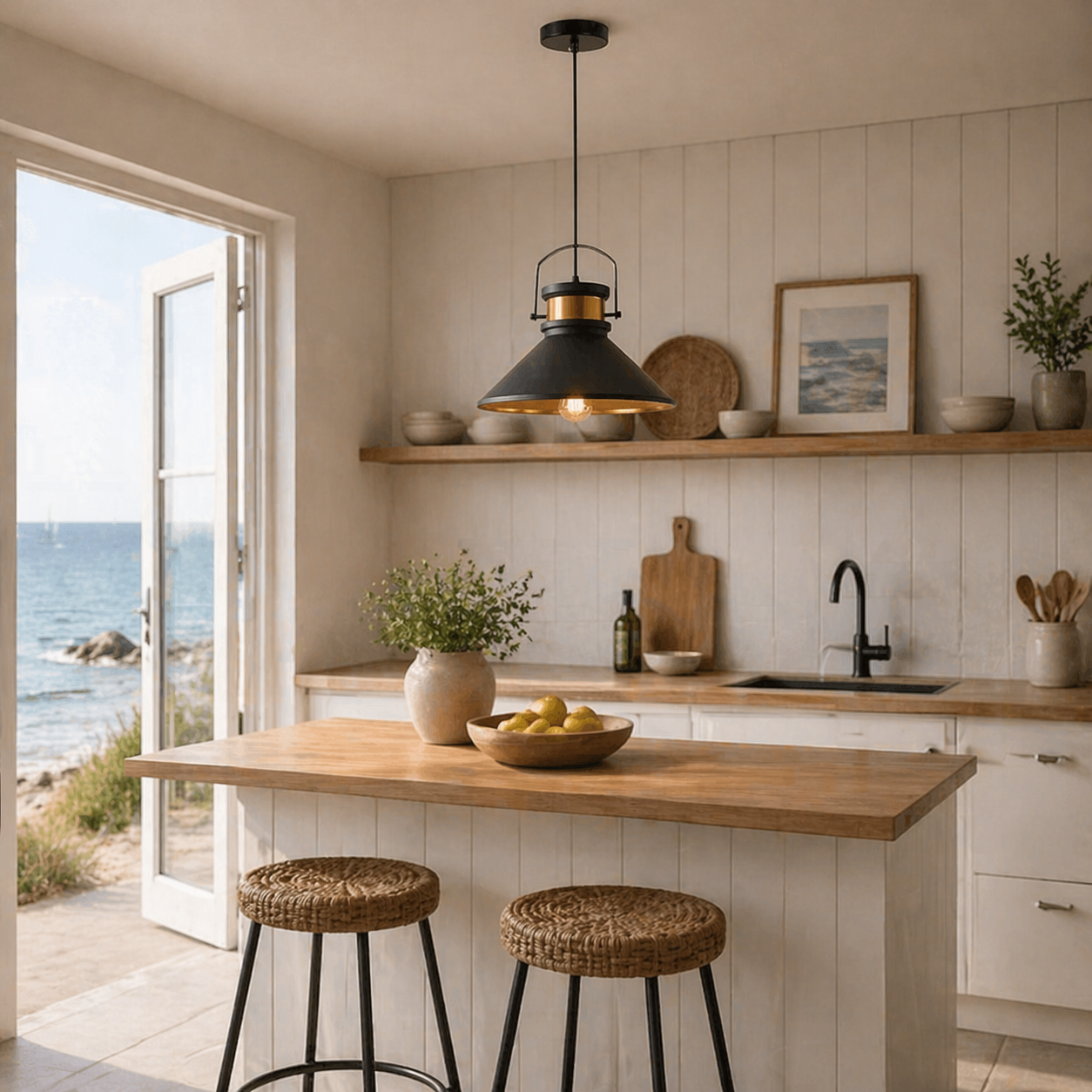 Suspension de cuisine au style industriel