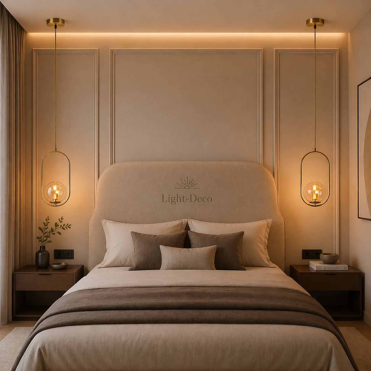 Suspension Mono à boule champagne