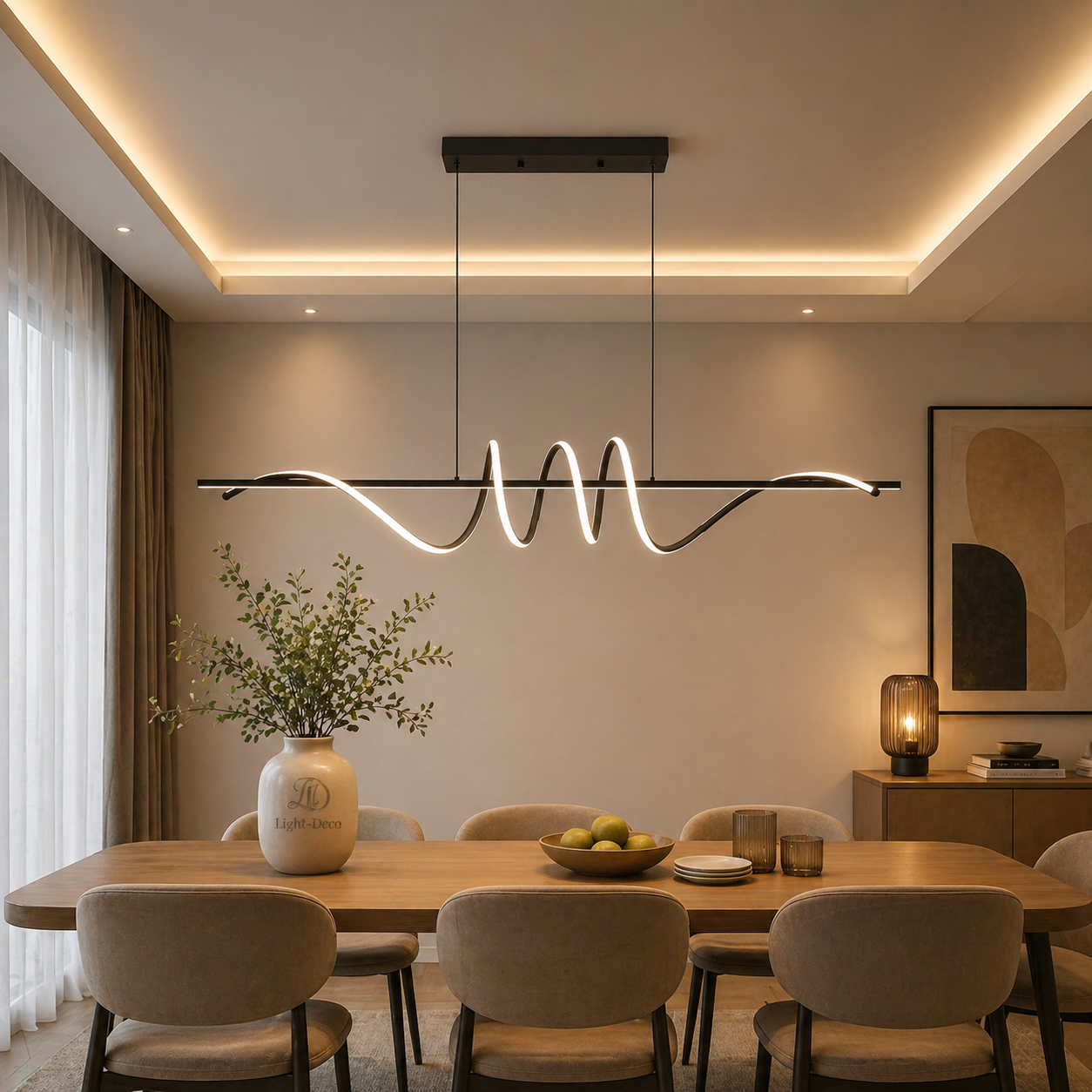 Lustre noir pour salle à manger ou bureau