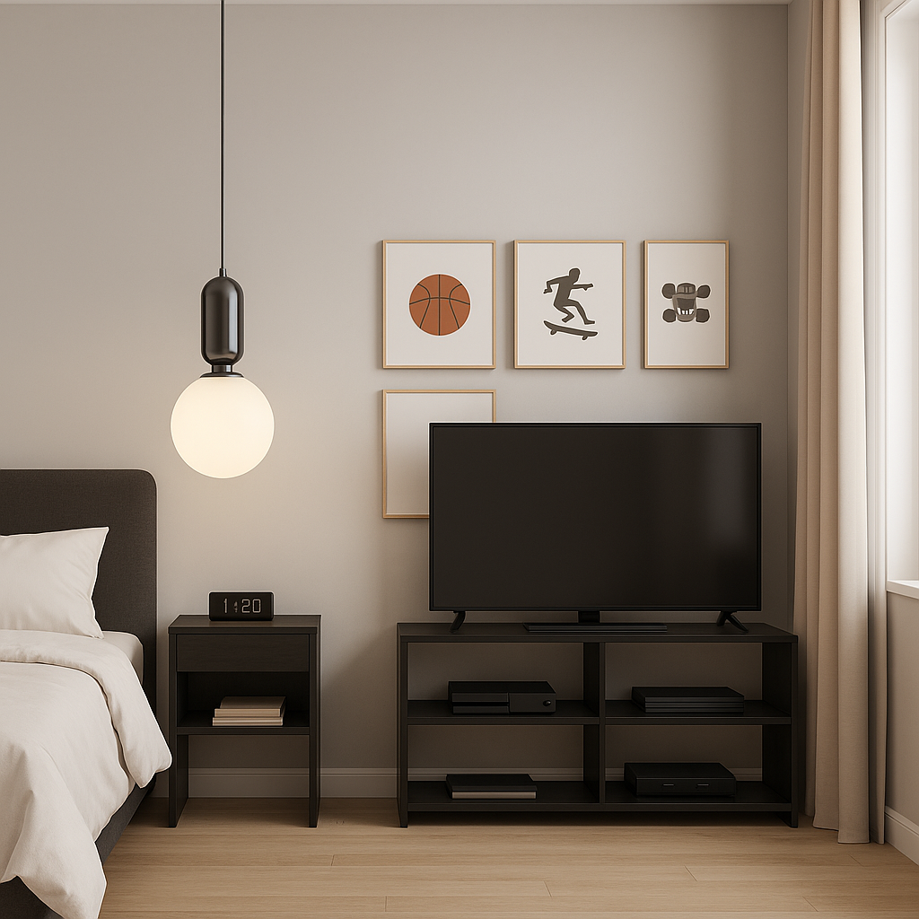 Suspension Calcite Dark Silver à boule blanche