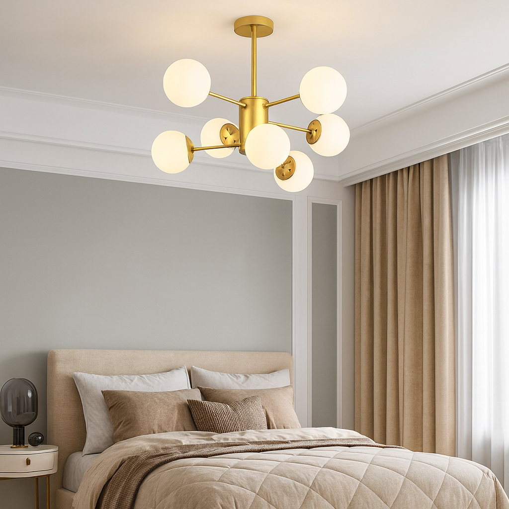 Plafonnier Enji à 6 boules blanches