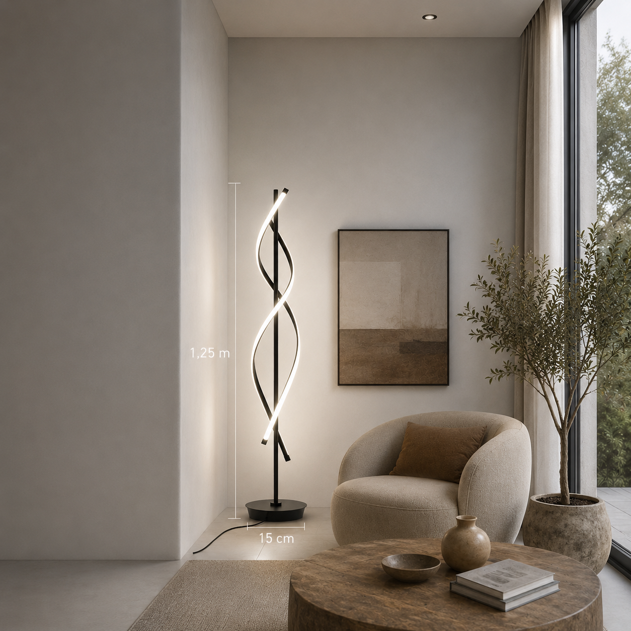 Lampadaire Infinix moderne en noir à led