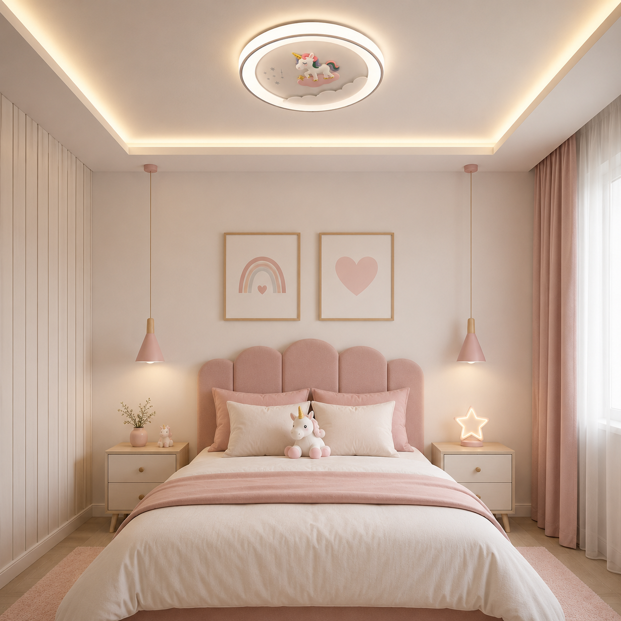 Plafonnier Décoratif Licorne pour Chambre Enfant Fille