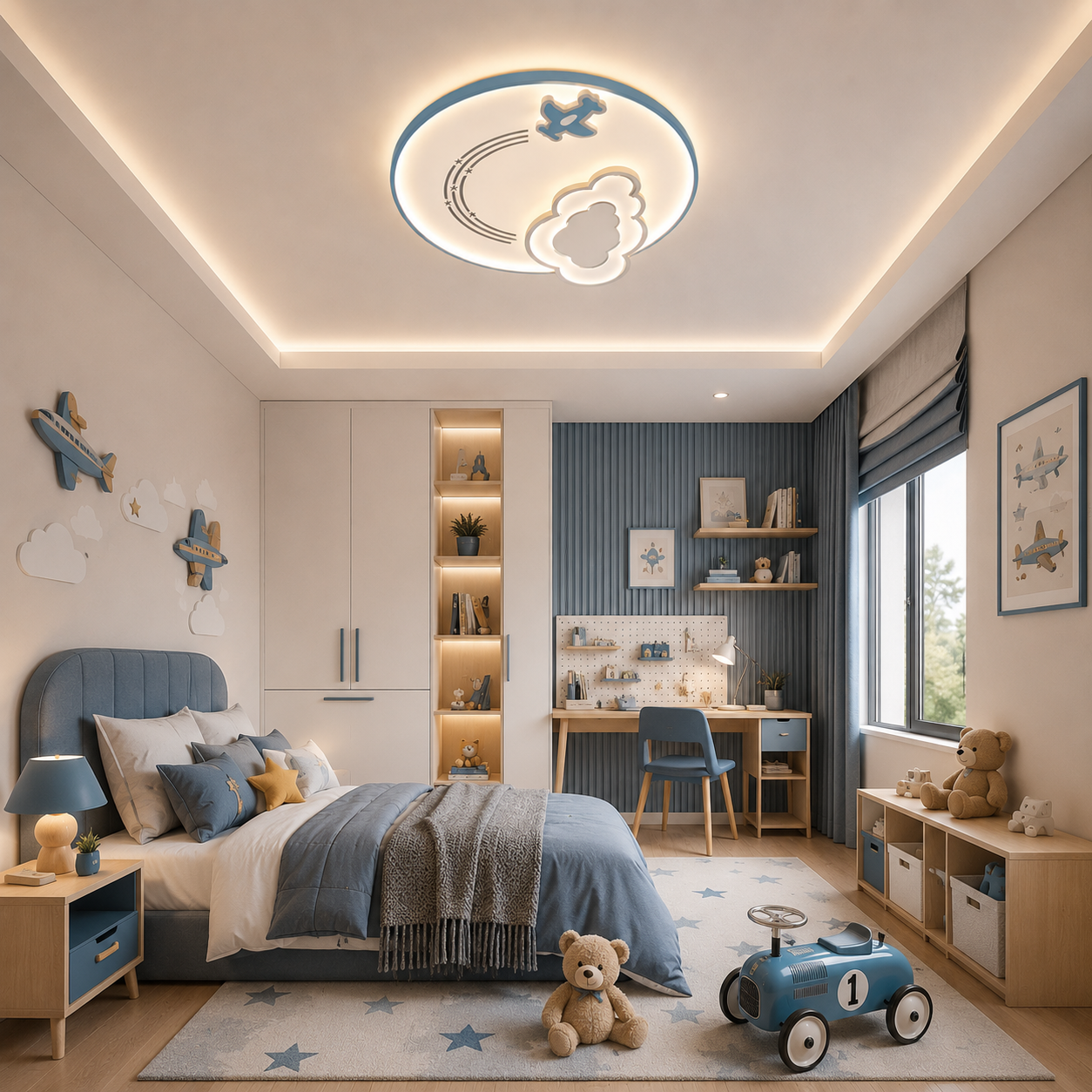 Plafonnier Décoratif Avion pour Chambre Enfant Garçon