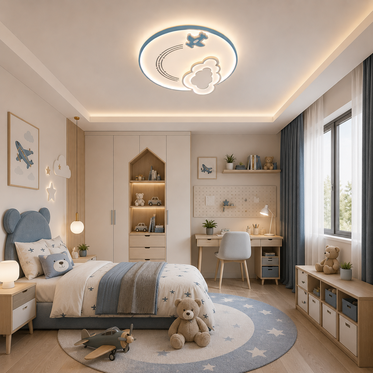 Plafonnier Décoratif Avion pour Chambre Enfant Garçon