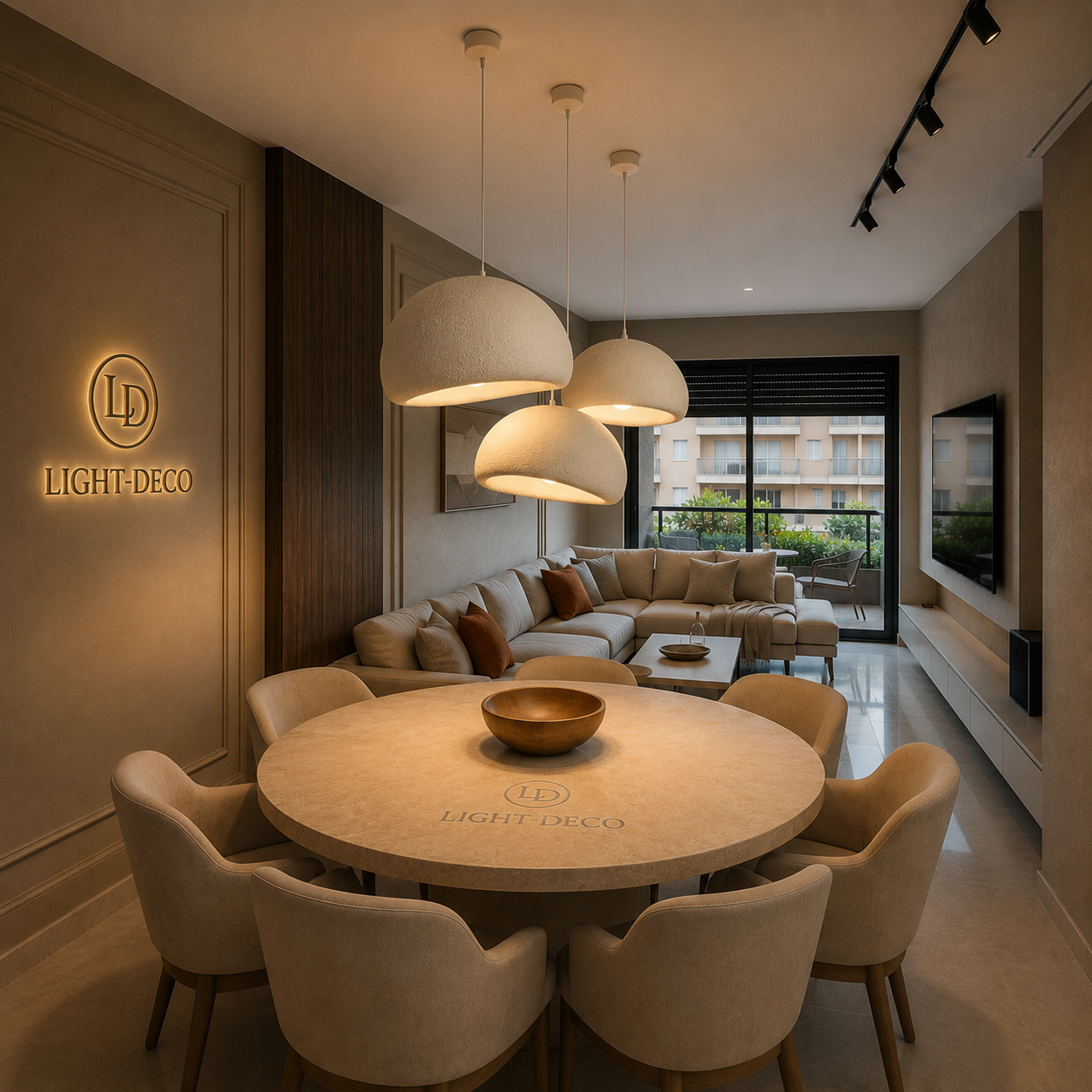 Suspension Wabi blanche au design moderne