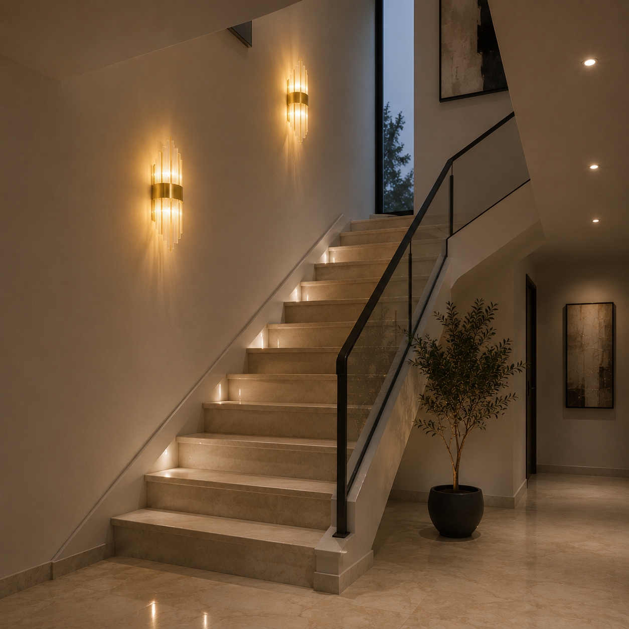 Applique murale Eva en verre cristallin