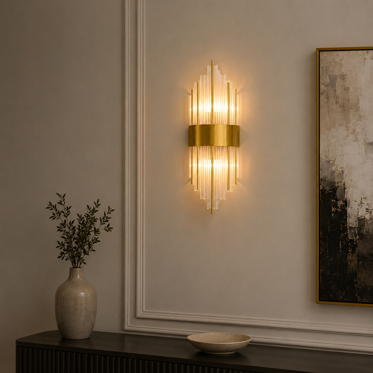 Applique murale Eva en verre cristallin