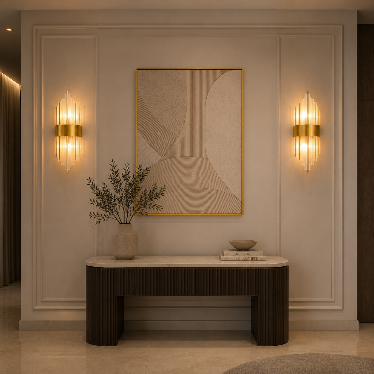 Applique murale Eva en verre cristallin