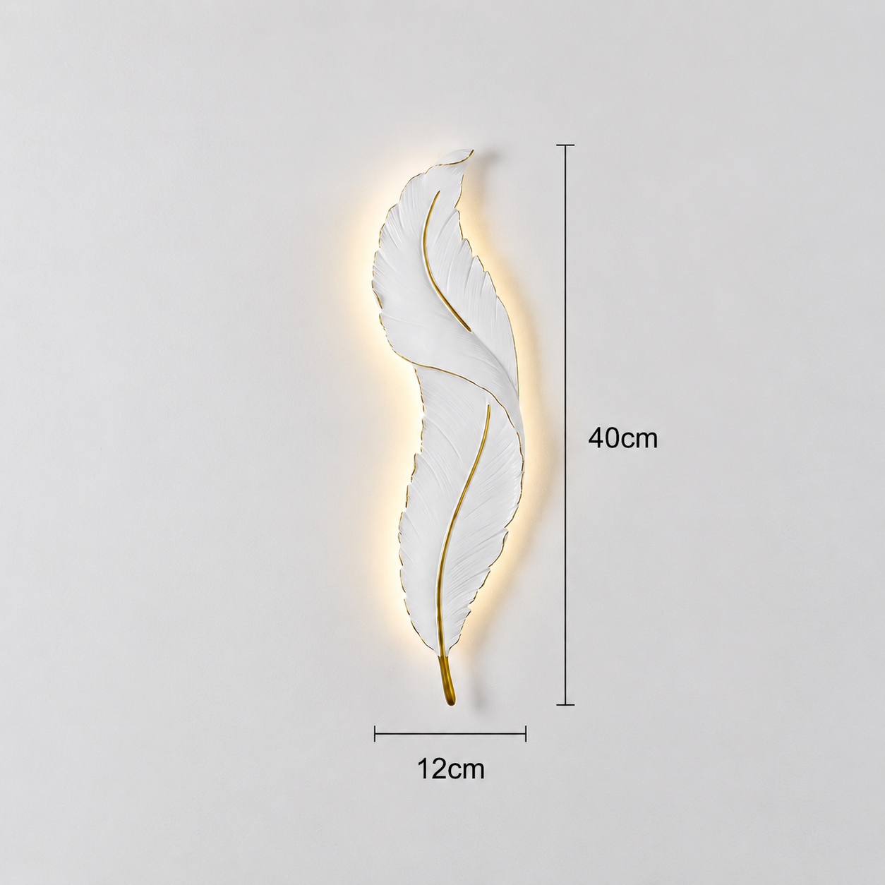 Applique murale plume blanche