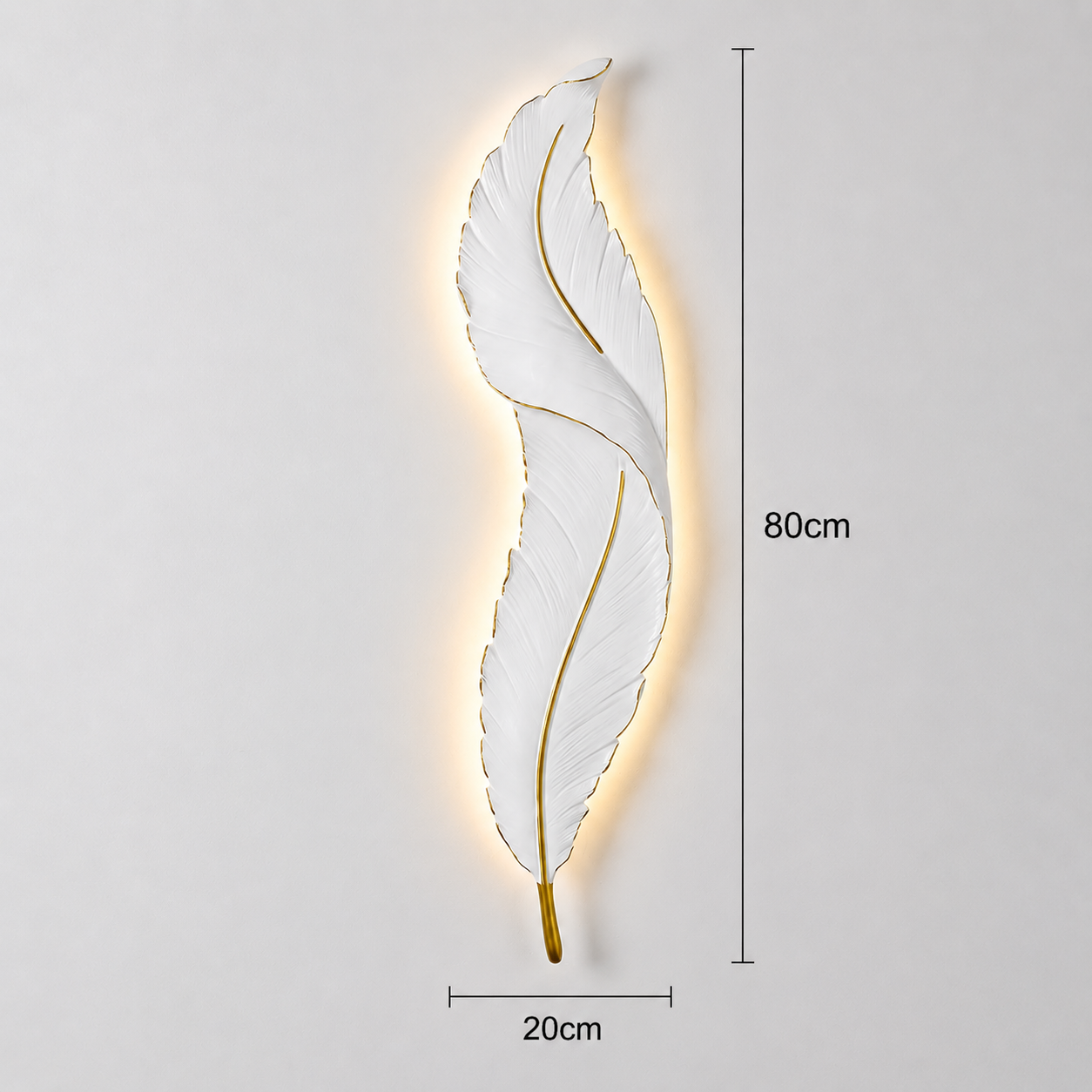 Applique murale plume blanche