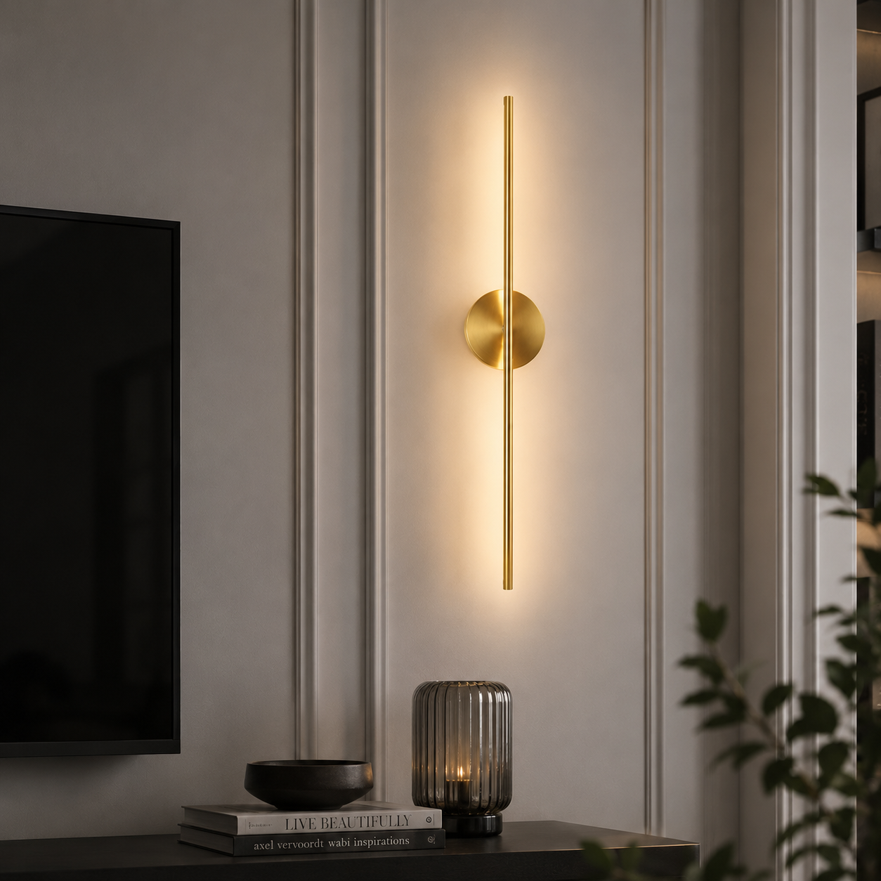 Applique murale moderne à led en dorée
