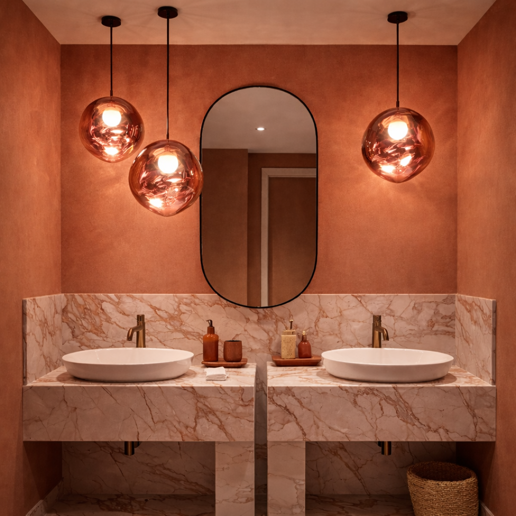 Suspension Rose gold à effet miroir