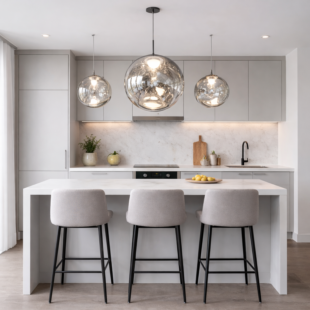 Suspension Silver à effet miroir