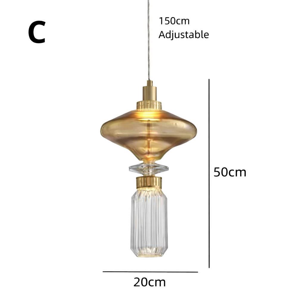 Suspension Letty en verre soufflé décorative au design moderne