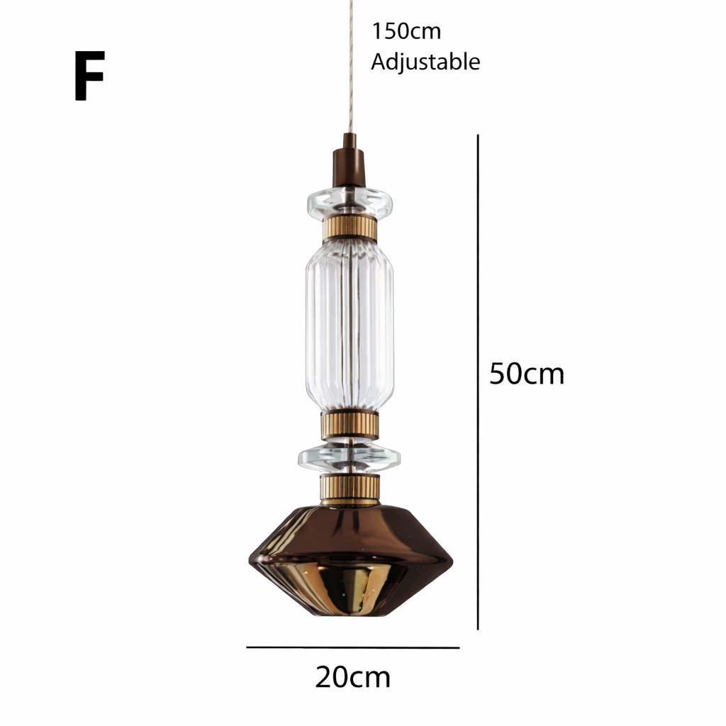 Suspension Letty en verre soufflé décorative au design moderne
